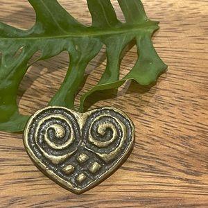 Vintage heart necklace pendant 1”